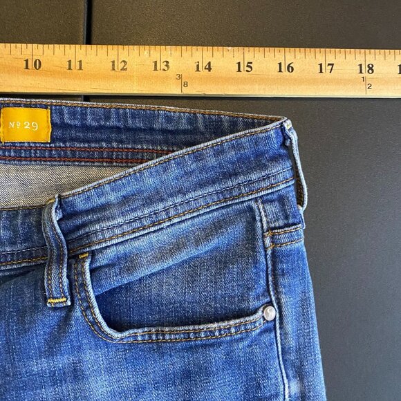 Anthropologie Pilcro Medium Wash Slim Straight Blue Jeans, Size 29 - Picture 7 of 10